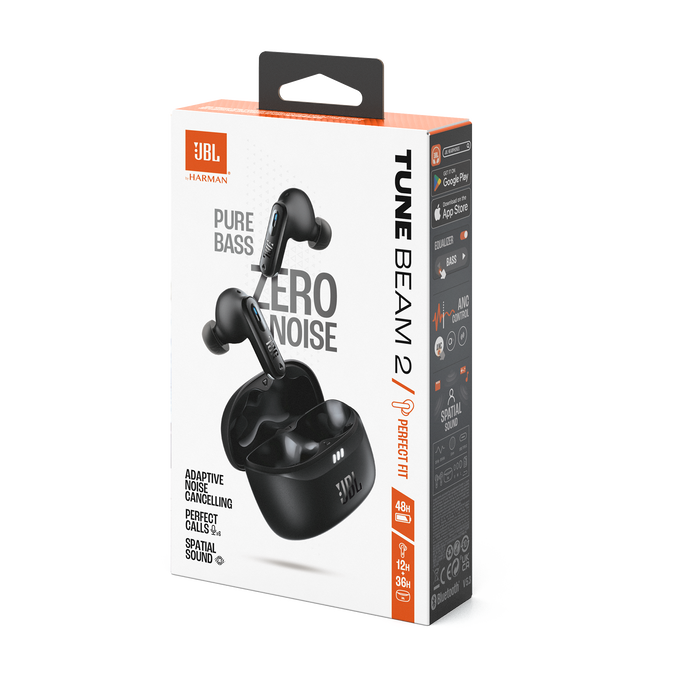 JBL Tune Beam 2 - Black - True Wireless Noise Cancelling Earbuds - Detailshot 15 image number null
